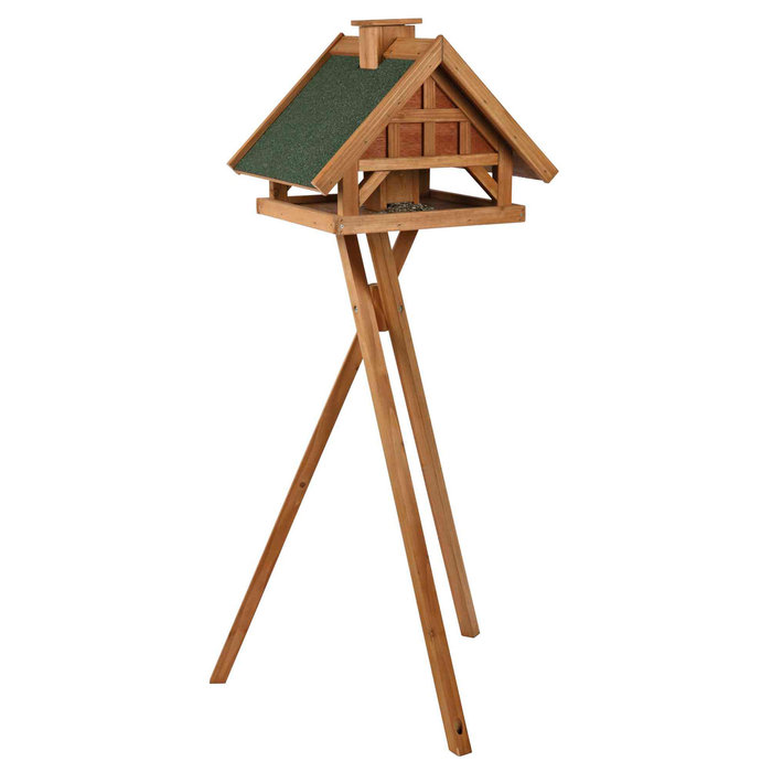 natura bird feeder with stand, 54 × 40 × 48 cm/1.45 m, brown