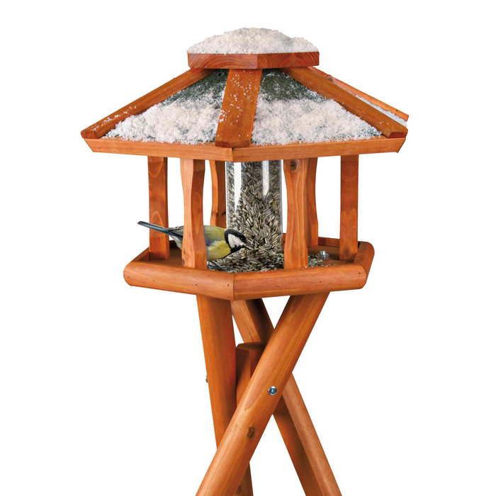 natura bird feeder with stand, ø 50 × 34 cm/1.40 m, brown