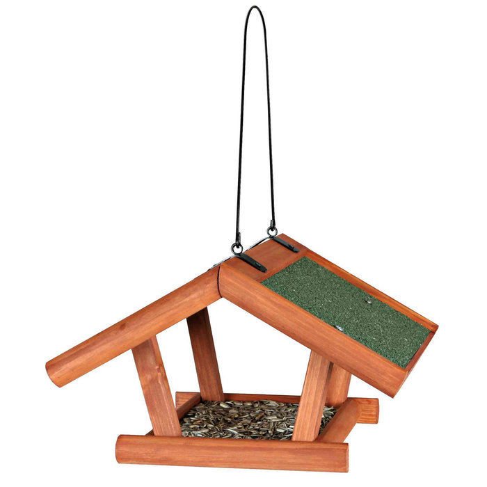 natura hanging bird feeder, 30 × 18 × 28 cm, brown