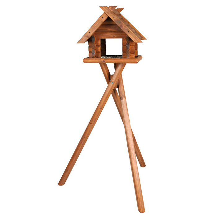 natura bird feeder with stand, 47 × 40 × 36 cm/1.40 m, brown