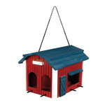 Bird feeder barn, wood, 4,000 ml/24 × 22 × 32 cm, red