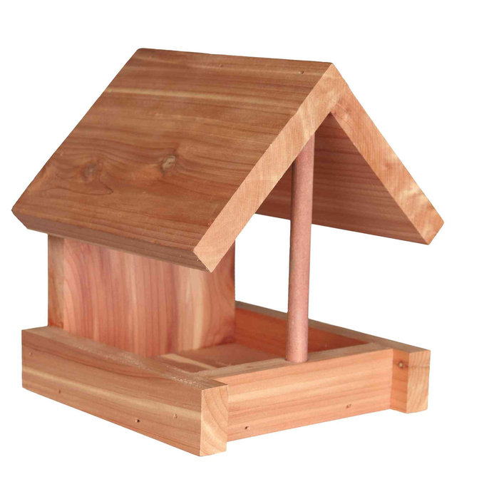 natura bird feeder, cedarwood, 16 × 15 × 13 cm, nature