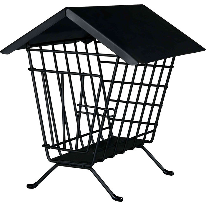 Standing hay manager with roof, 20 × 23 × 20 cm, black