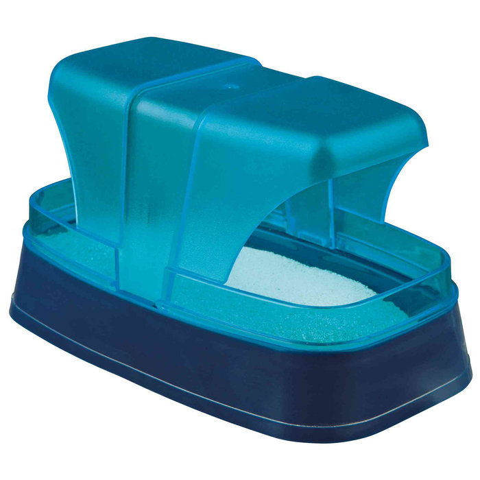 Sand bath for hamsters and mice, 17 × 10 × 10 cm, dark blue/turquoise
