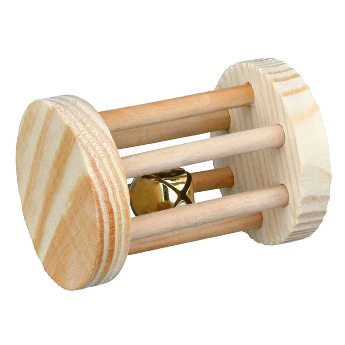 Wooden playing roll for small animals, ø 3.5 × 5 cm
