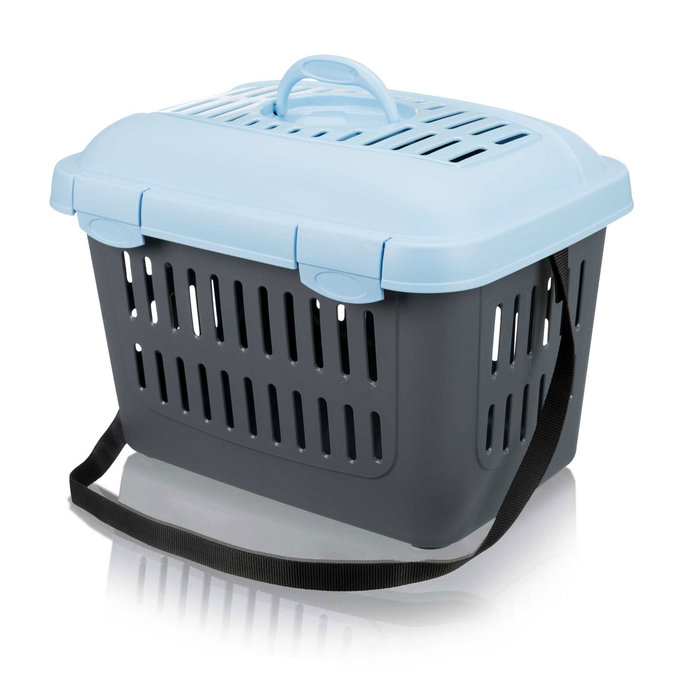 Midi-Capri transport box, XS: 44 × 33 × 32 cm, dark grey/light blue