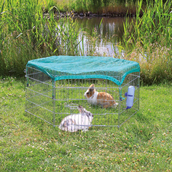 natura outdoor run with net, galvanized, ø 126 × 58 cm