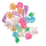 24 Conchas moluscos cristal Multicolor