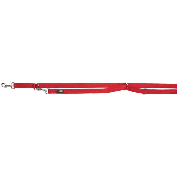 Premium adjustable leash, double, XS–S: 2.00 m/15 mm, burgundy