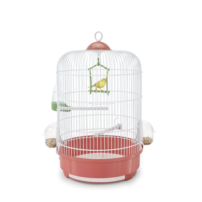 Jaula Pájaros MILLY, ø33 x 48 cm, Blanco/Gris