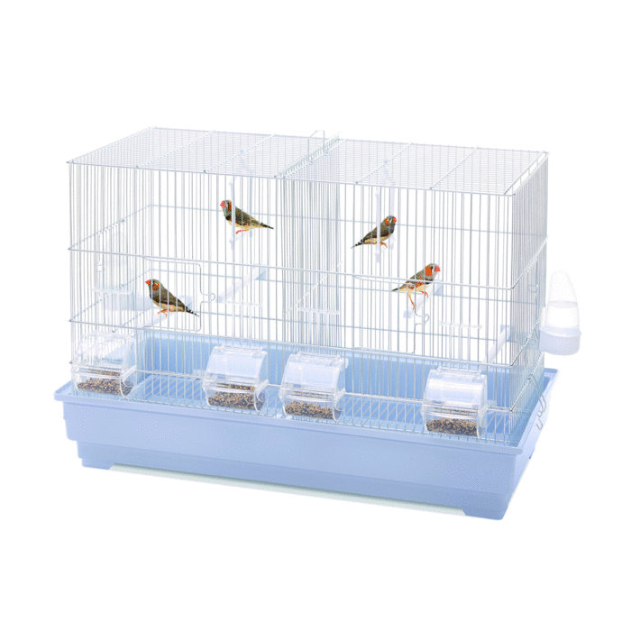 Jaula Pájaros COVA 65, 67 x 34.5 x 43.5 cm, Cromado/Azul Claro
