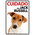 Señal A5 'Cuidado con Jack Russell', 14.8 x 21 cm, MAGNET & STEEL