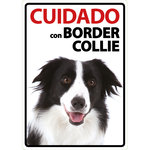 Señal A5 'Cuidado con Border Collie', 14.8 x 21 cm, MAGNET & STEEL