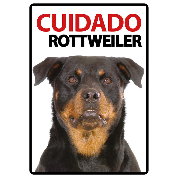 Señal A5 'Cuidado Rottweiler', 14.8 x 21 cm, MAGNET & STEEL