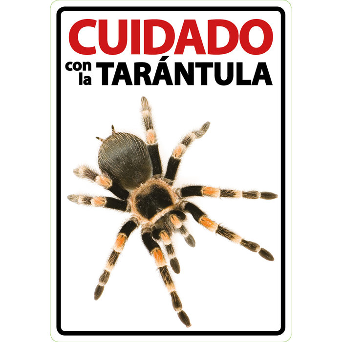 Señal A5 'Cuidado con la Tarántula', 14.8 x 21 cm, MAGNET & STEEL