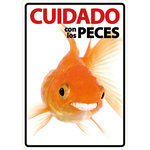 Señal A5 'Cuidado con los Peces', 14.8 x 21 cm, MAGNET & STEEL