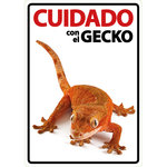 Señal A5 'Cuidado con el Gecko', 14.8 x 21 cm, MAGNET & STEEL
