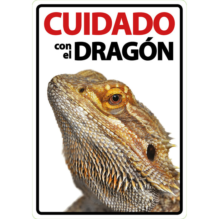 Señal A5 'Cuidado con el Dragón', 14.8 x 21 cm, MAGNET & STEEL