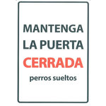 Señal A5 'Mantenga la Puerta Perros…', 14.8 x 21 cm, MAGNET & STEEL