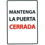 Señal A5 'Mantenga la Puerta Cerrada', 14.8 x 21 cm, MAGNET & STEEL