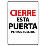 Señal A5 'Cierre esta Puerta Perros Sueltos', 14.8 x 21 cm, MAGNET & STEEL
