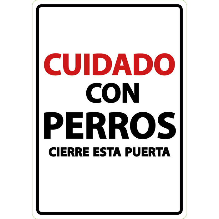 Señal A5 'Cuidado con Perros Cierre esta Puerta', 14.8 x 21 cm, MAGNET & STEEL