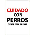 Señal A5 'Cuidado con Perros Cierre esta Puerta', 14.8 x 21 cm, MAGNET & STEEL