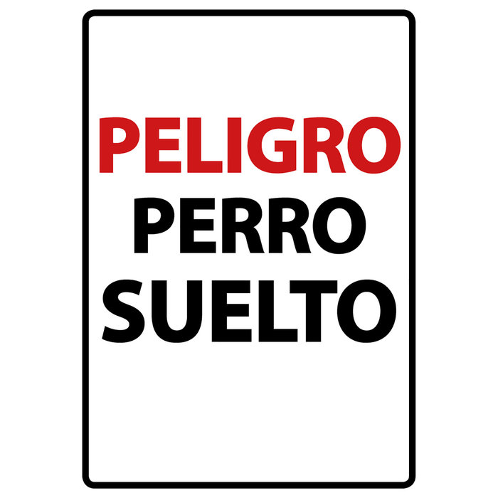 Señal A5 'Peligro Perro Suelto', 14.8 x 21 cm, MAGNET & STEEL