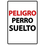 Señal A5 'Peligro Perro Suelto', 14.8 x 21 cm, MAGNET & STEEL