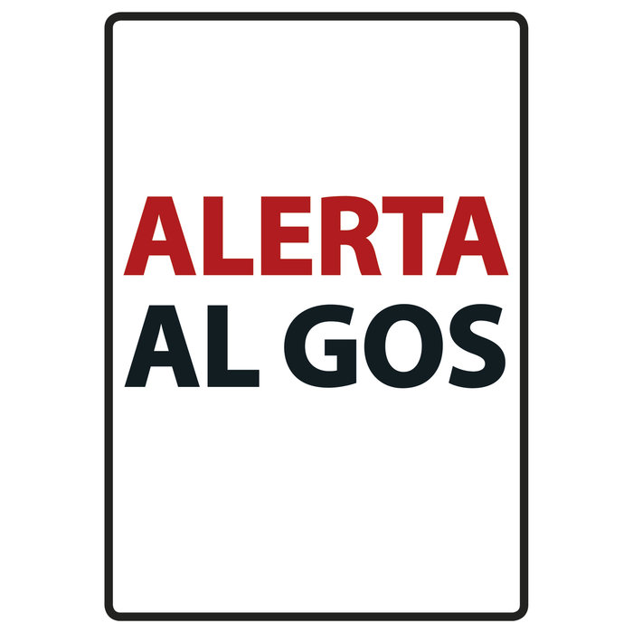 Señal A5 Metálica 'Alerta al Gos', Rojo, 14.8 x 21 cm, MAGNET & STEEL