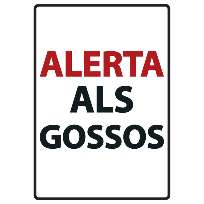 Señal A5 Metálica 'Alerta als Gossos', Rojo, 14.8 x 21 cm, MAGNET & STEEL