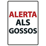 Señal A5 Metálica 'Alerta als Gossos', Rojo, 14.8 x 21 cm, MAGNET & STEEL