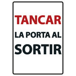 Señal A5 Metálica 'Tancar la Porta al Sortir', 14.8 x 21 cm, MAGNET & STEEL