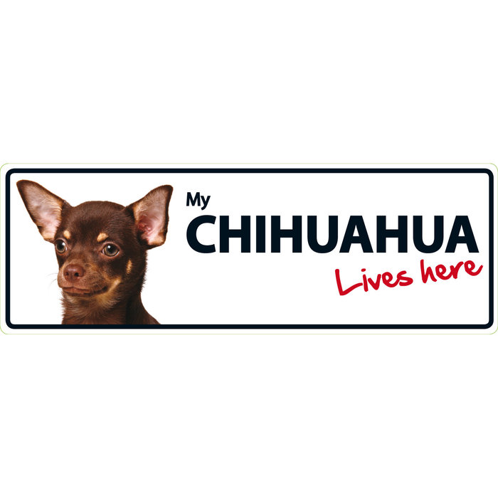 Señal Horizontal 'Chihuahua - Lives Here', 30 x 10.3 cm, MAGNET & STEEL