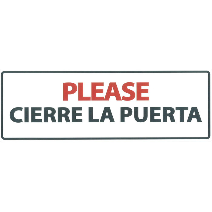 Señal Horizontal 'Please Cierre la Puerta', 30 x 10.3 cm, MAGNET & STEEL