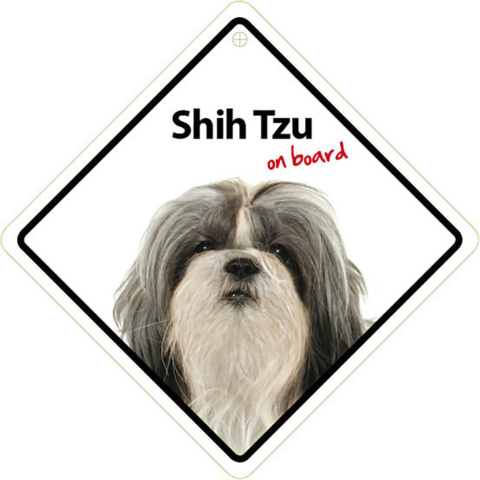 Señal con Ventosa 'Shih Tzu on Board', 14 x 14 cm, MAGNET & STEEL
