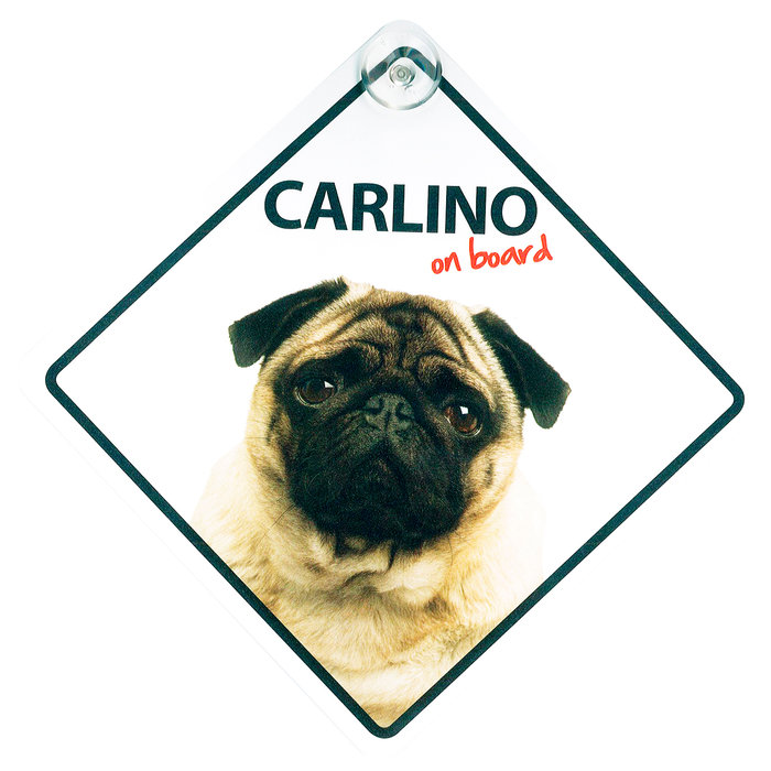 Señal con Ventosa 'Carlino on Board', 14 x 14 cm, MAGNET & STEEL