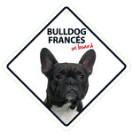 Señal con Ventosa 'Bulldog Francés on Board', 14 x 14 cm, MAGNET & STEEL