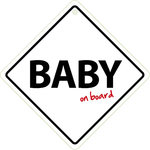 Señal con Ventosa 'Baby on Board', 14 x 14 cm, MAGNET & STEEL