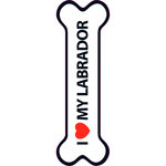Señal-Hueso Magnético 'I Love my Labrador', 15.5 x 5 cm, MAGNET & STEEL