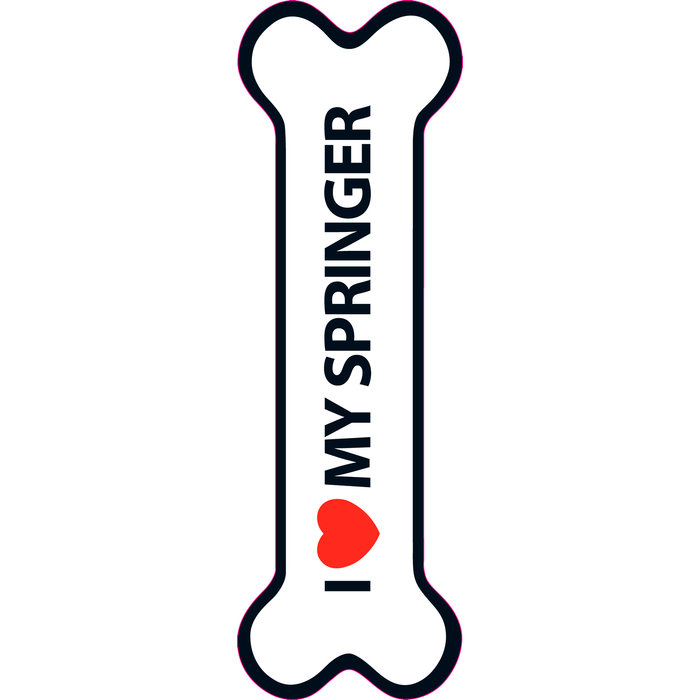 Señal-Hueso Magnético 'I Love my Springer', 15.5 x 5 cm, MAGNET & STEEL