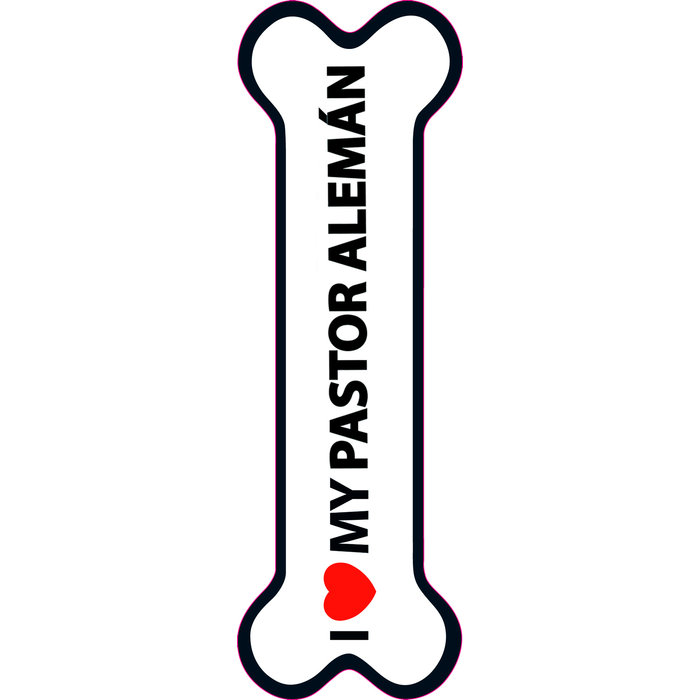 Señal-Hueso Magnetico 'I Love my Pastor Alemán', 15.5 x 5 cm, MAGNET & STEEL