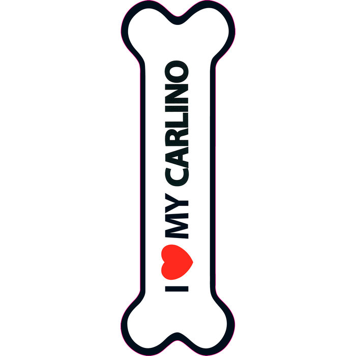 Señal-Hueso Magnético 'I Love my Carlino', 15.5 x 5 cm, MAGNET & STEEL