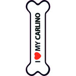 Señal-Hueso Magnético 'I Love my Carlino', 15.5 x 5 cm, MAGNET & STEEL