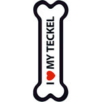 Señal-Hueso Magnético 'I Love my Teckel', 15.5 x 5 cm, MAGNET & STEEL