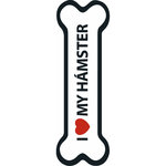 Señal-Hueso Magnético 'I Love my Hámster', 15.5 x 5 cm, MAGNET & STEEL
