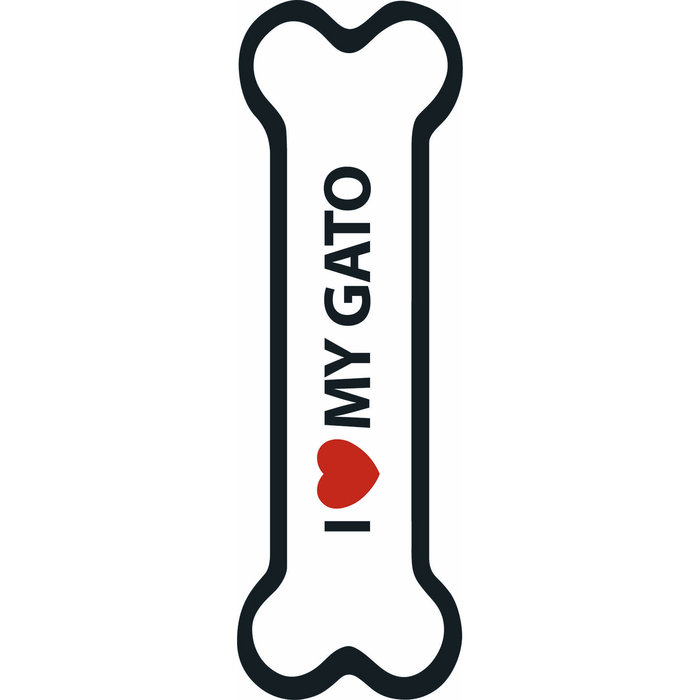 Señal-Hueso Magnético 'I Love my Gato', 15.5 x 5 cm, MAGNET & STEEL