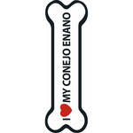 Señal-Hueso Magnético 'I Love my Conejo Enano', 15.5 x 5 cm, MAGNET & STEEL