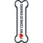 Señal-Hueso Magnético 'I Love my Conejo Enano', 15.5 x 5 cm, MAGNET & STEEL