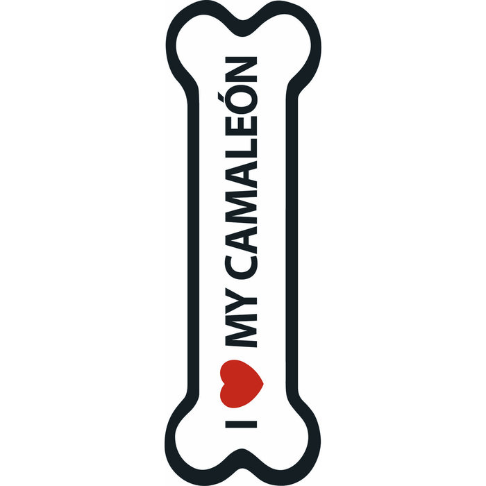 Señal-Hueso Magnético 'I Love my Camaleón', 15.5 x 5 cm, MAGNET & STEEL